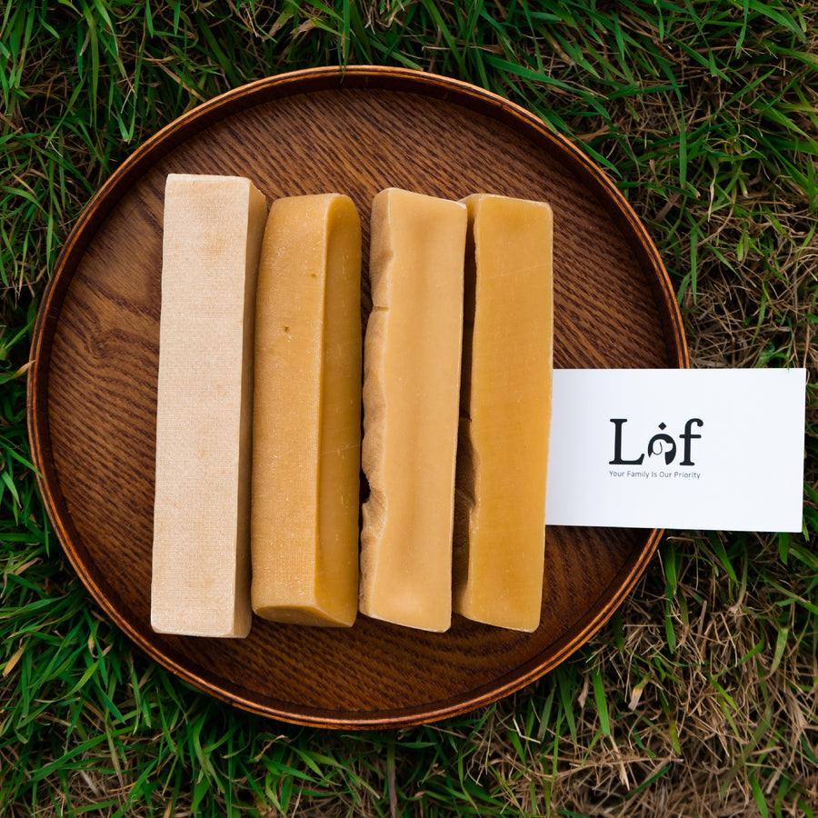 Lof Natural Himalayan Yak Chews Cheese Long Lasting Dog Treats Medium Size (3~4oz each)