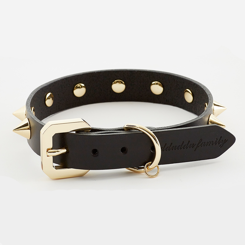 Gold spike dog clearance collar